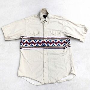 Vintage Wrangler Brushpopper Short Sleeved Shirt Men's Size Large Southwest